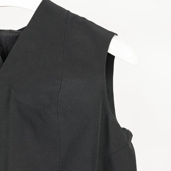 Rick Owens Black Cotton & Silk Hi-Lo Zip Vest - Picture 4 of 10